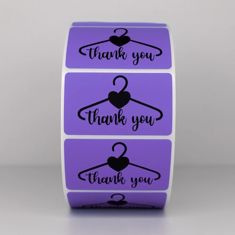 Thank You Stickers Hanger Heart | Red Labels for Small Business Packaging